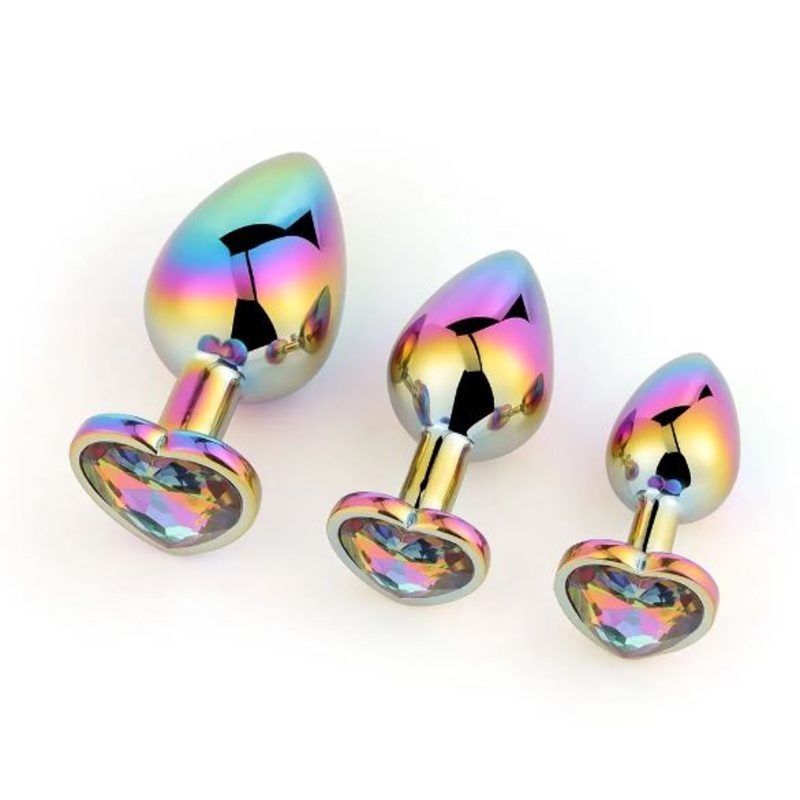 Rainbow Heart Plug Set In Rainbow – Pink Elephant