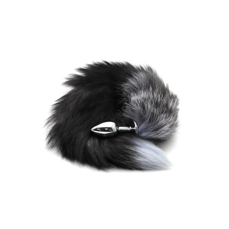 Real Fox Tail Large Plug In Grey – Pink Elephant