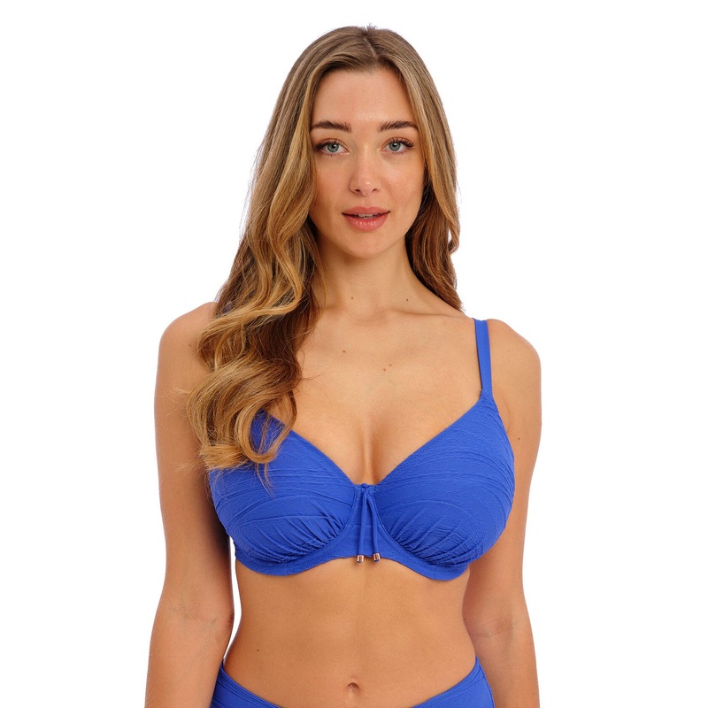 Beach Waves Gathered Full Cup Bikini Top In Ultramarine – Fantasie