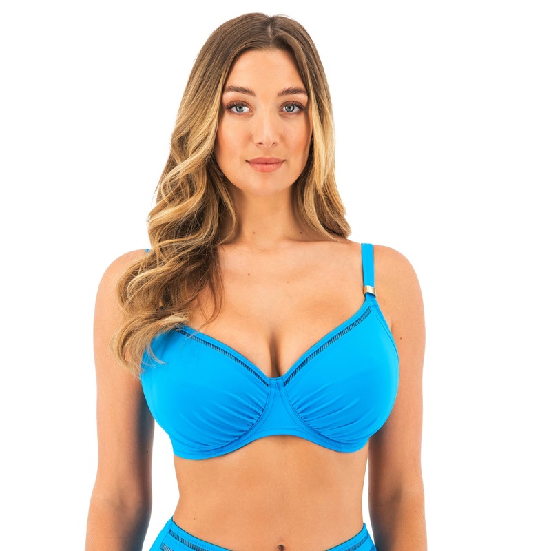 East Hampton Gathered Full Cup Bikini Top In Blue Diamond – Fantasie