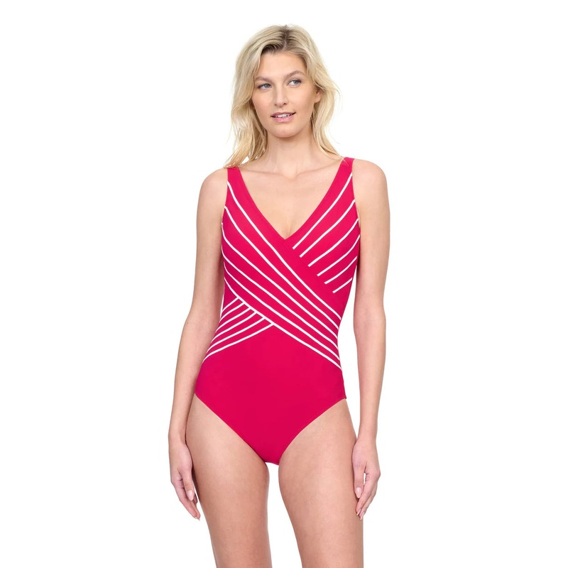 Embrace V-Neck Surplice Swimsuit In Fuchsia – Gottex