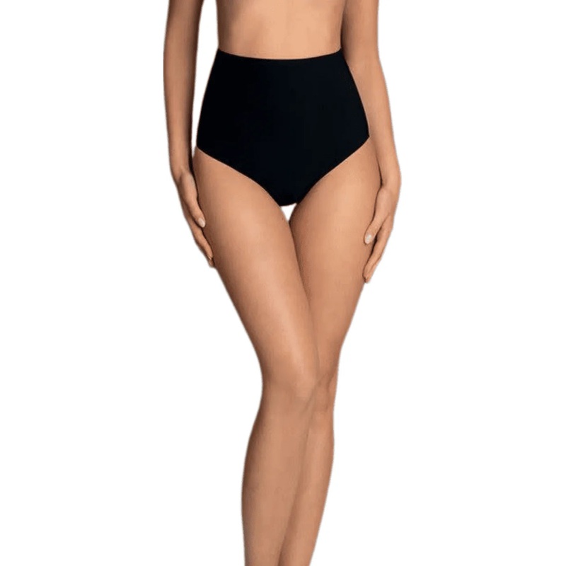 Romi High-Rise Fold Over Swim Bottom In Black – Anita