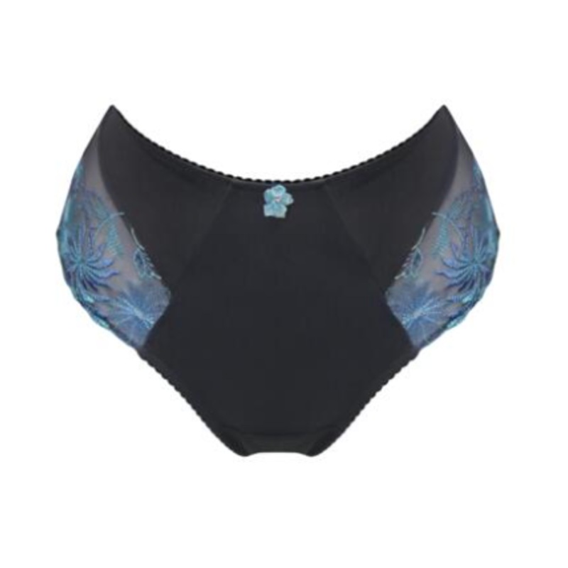 St. Tropez High Waist Deep Brief In Slate & Blue- Pour Moi