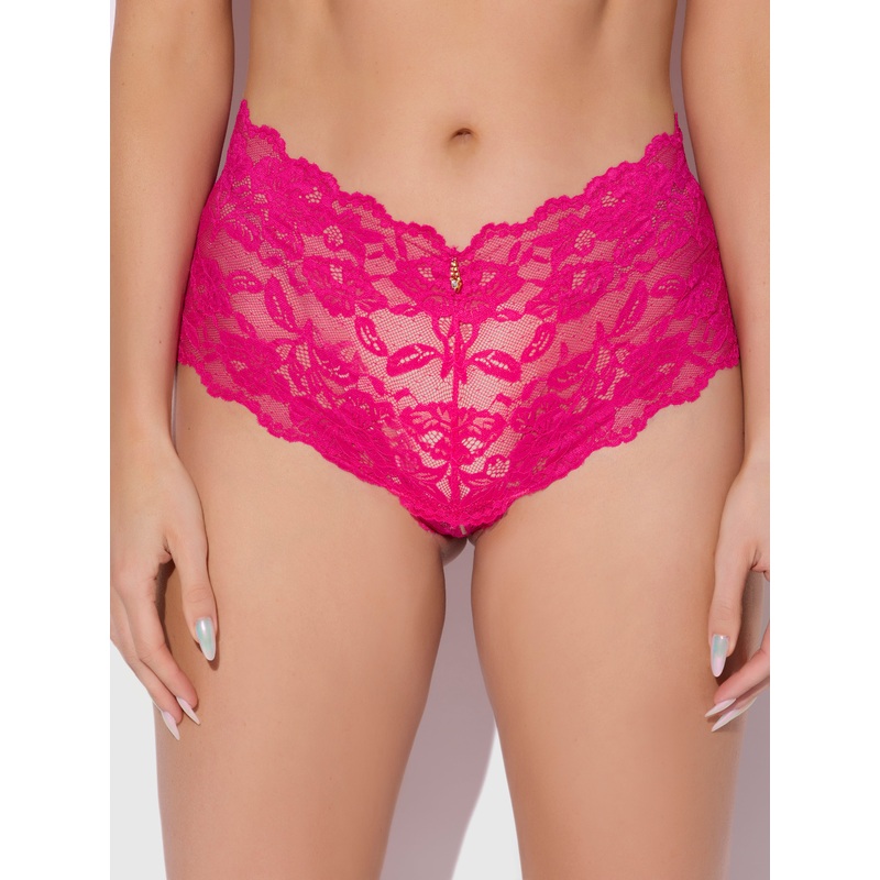 Bella Lace Crotchless Cheeky In Pink Dragon – House of Desire