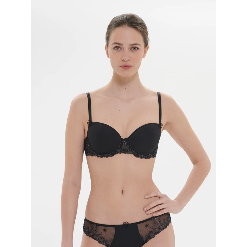 Delice Squared Neckline Spacer Bra In Noir Gem – Simone Perele