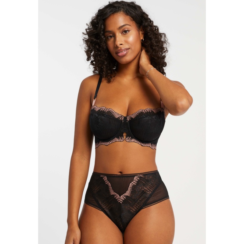 Dolce Vita Keyhole Balconette Bra In Black & Bloom- Montelle