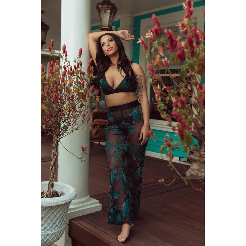 Longline Bralette In Black & Faded Emerald – Kilo Brava