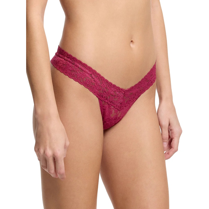 Low Rise Signature Lace Thong In Merlot – Hanky Panky