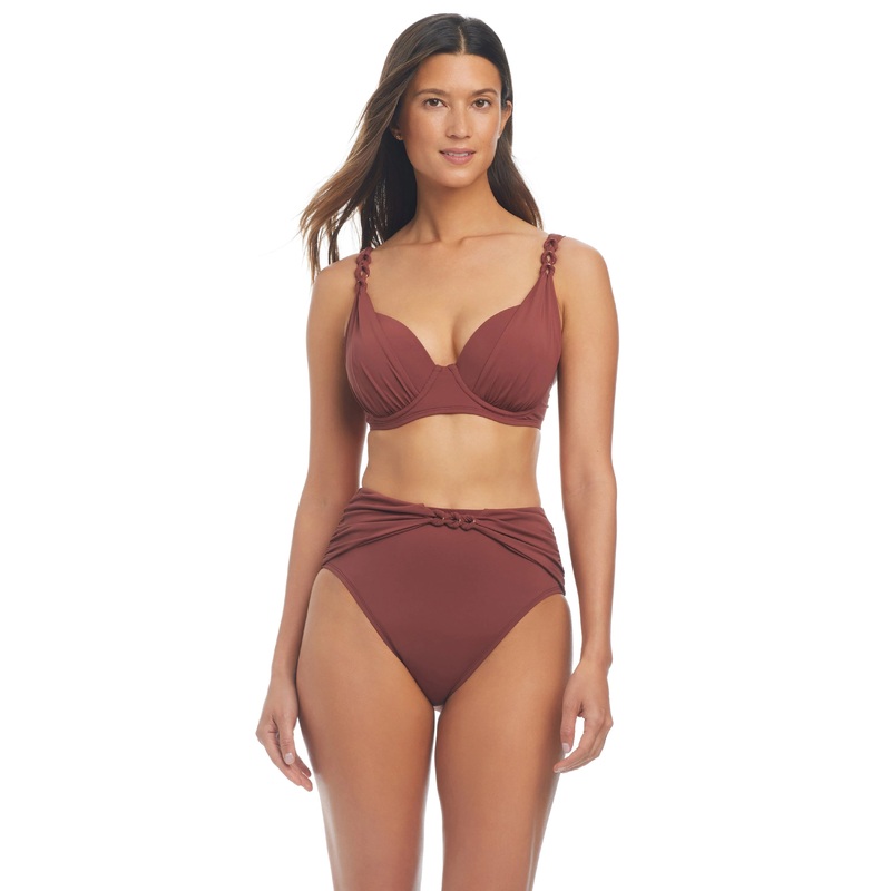 Ring Master 25 Ring Draped UW Bikini Top In Chipotle – Bleu