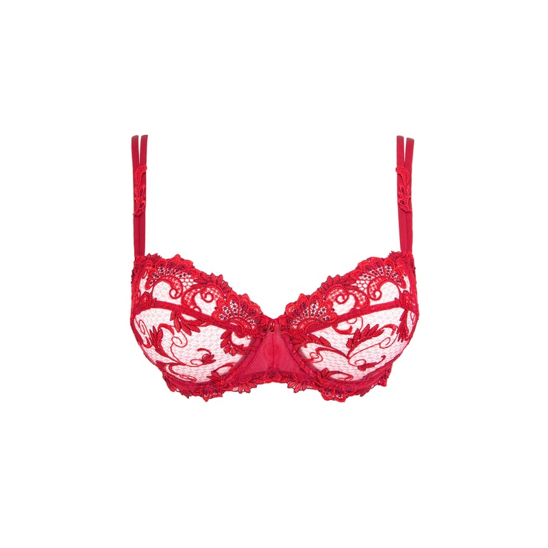 Dressing Floral D+ Demi Cup Bra In Red – Lise Charmel