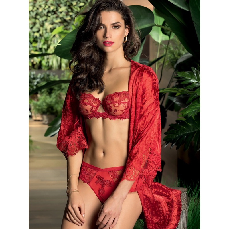 Dressing Floral Demi Cup Bra In Red – Lise Charmel