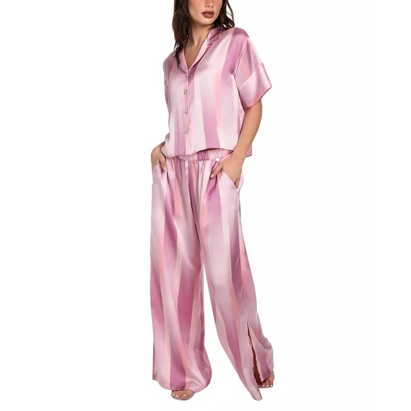 Emberly Pink Stripe Satin Pajama Set  Midnight Bakery