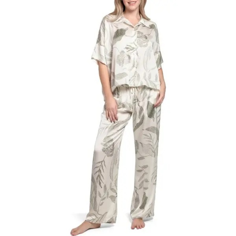 Emma Seagrass Pajama Set In Seagrass Cream – Midnight Bakery