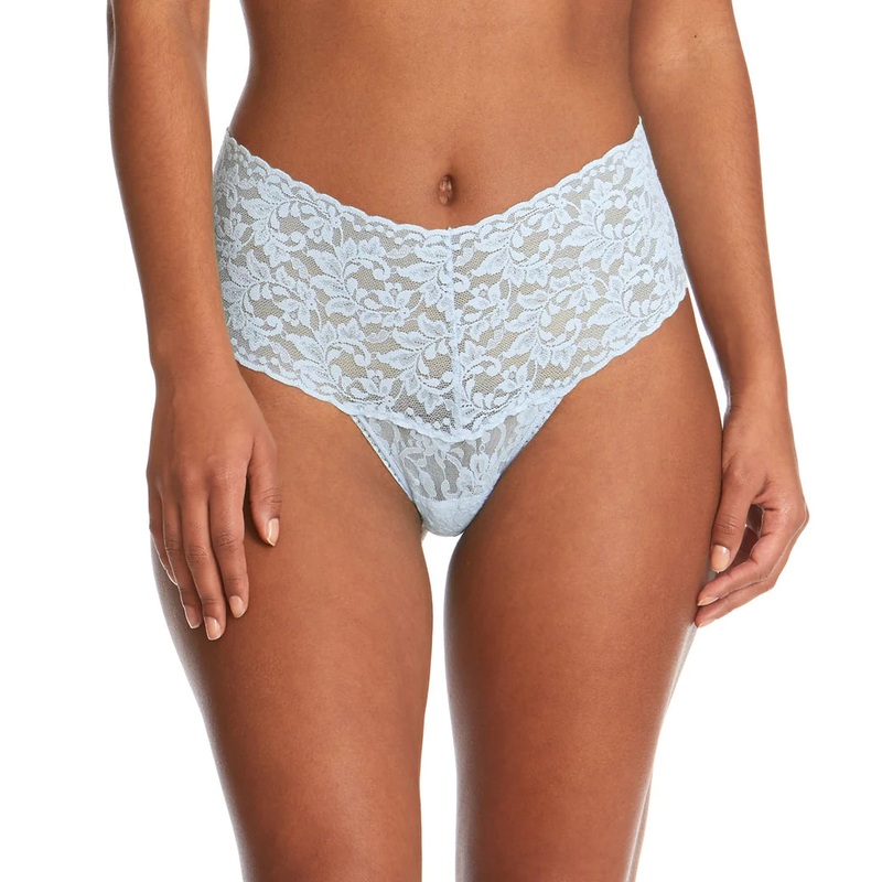 Retro Signature Lace Thong In Partly Cloudy – Hanky Panky