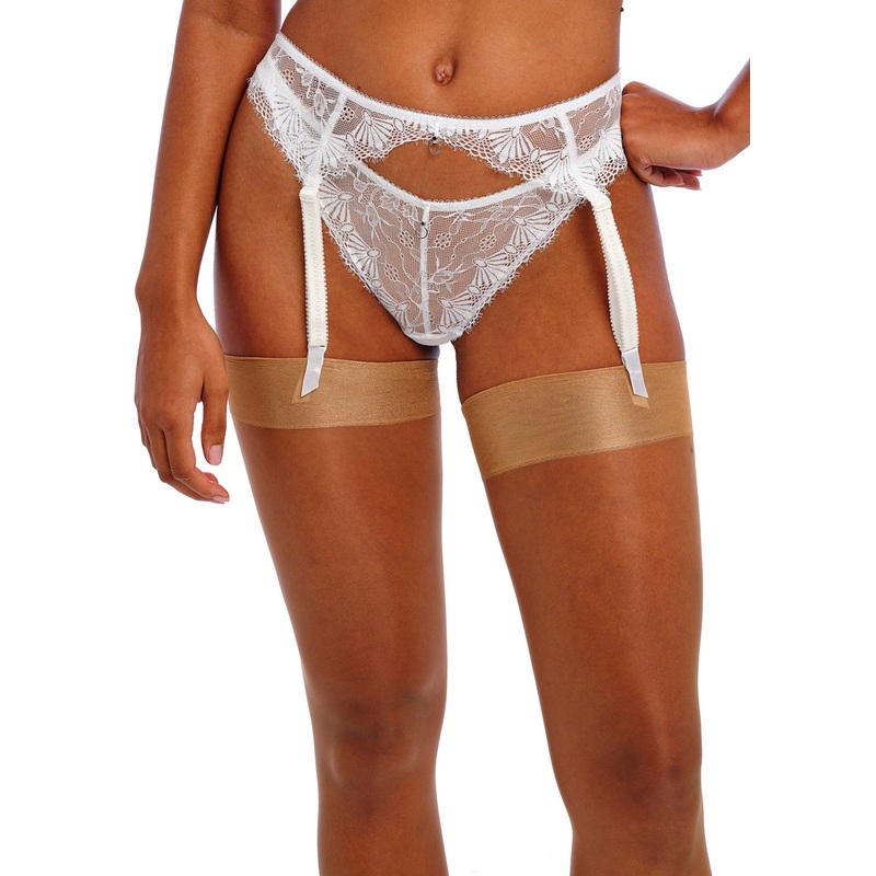 Fascinate Suspender In White – Freya