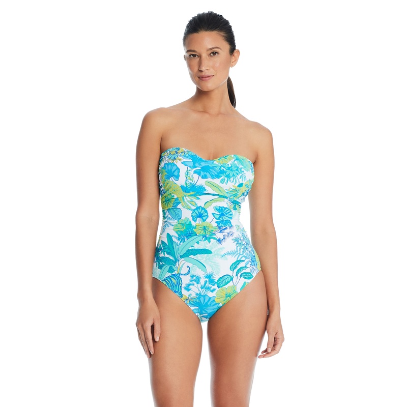 What’s New Pussycat Shirred Bandeau One-Piece Swimsuit