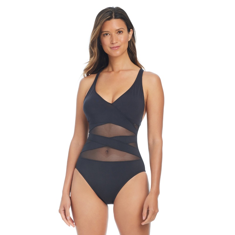 Don’t Mesh With Me V-Neck One Piece Swimsuit