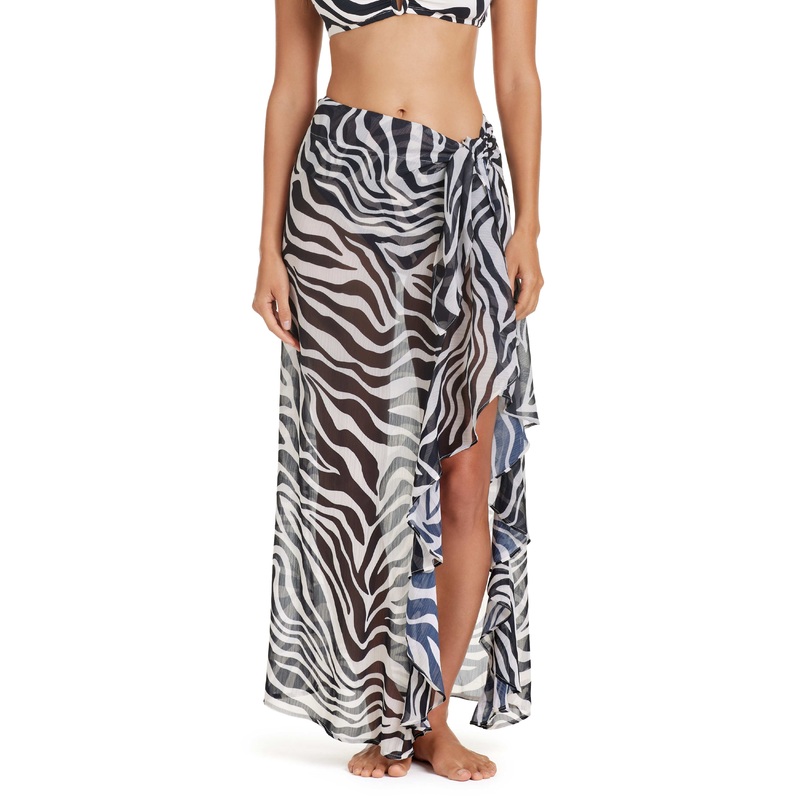 El Morocco Long Ruffle Sarong Coverup