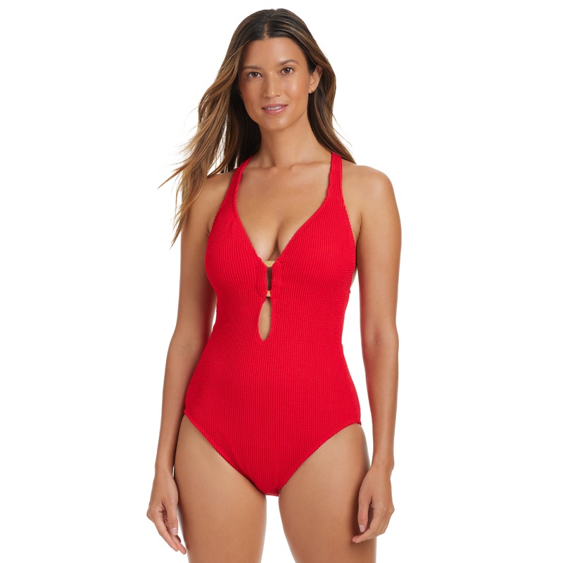 Pucker Up Cross Back One Piece Swimsuit