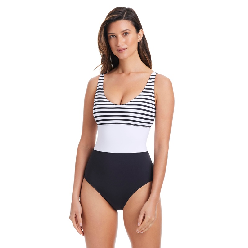 EXCLUSIVE! Smooth Operator V Neck One Piece Swimsuit in Black