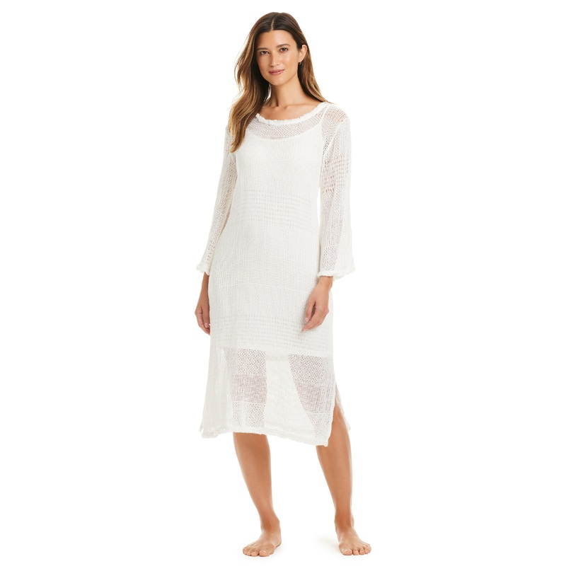 Milano Long Sleeve Crochet Dress Cover Up Dress