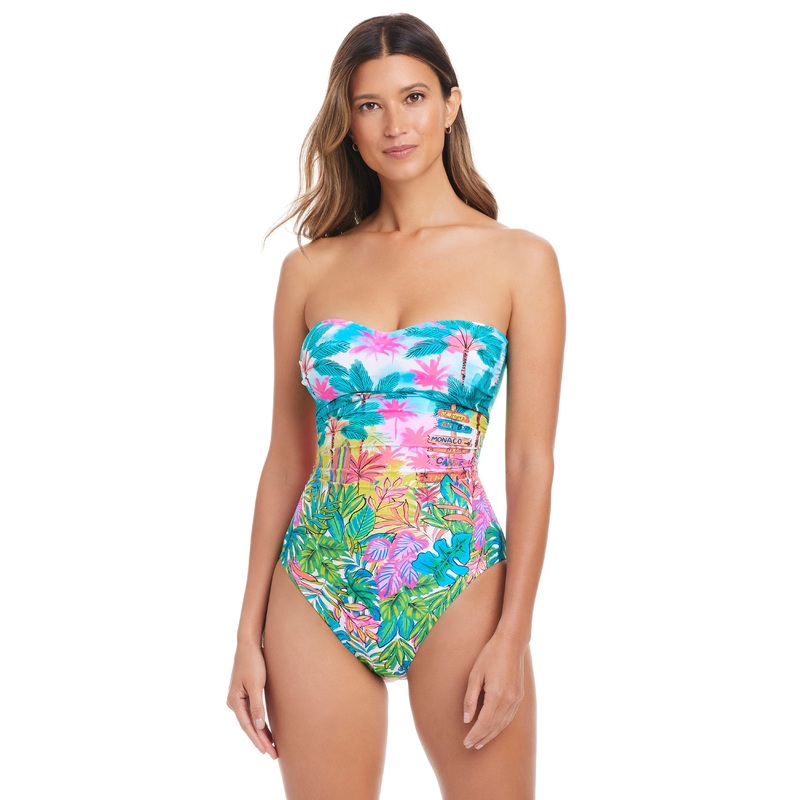 St.Tropez Shirred Bandeau One Piece Swimsuit