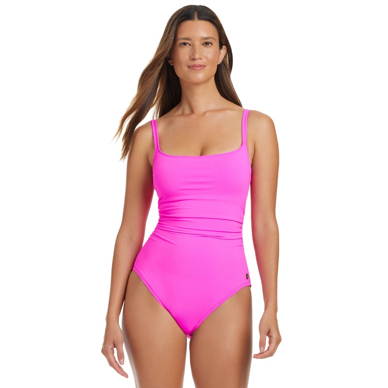 The Kore Scoop Neck One-Piece Swimsuit in Dahlia