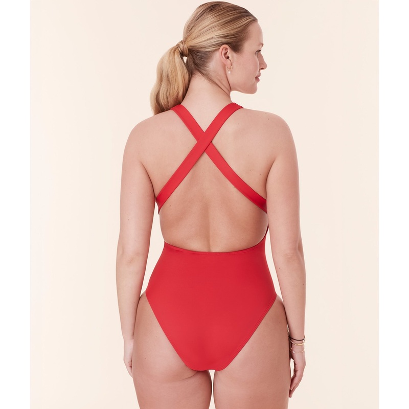 The Tulum One Piece – Eco Nylon – Cherry Red – Long Torso