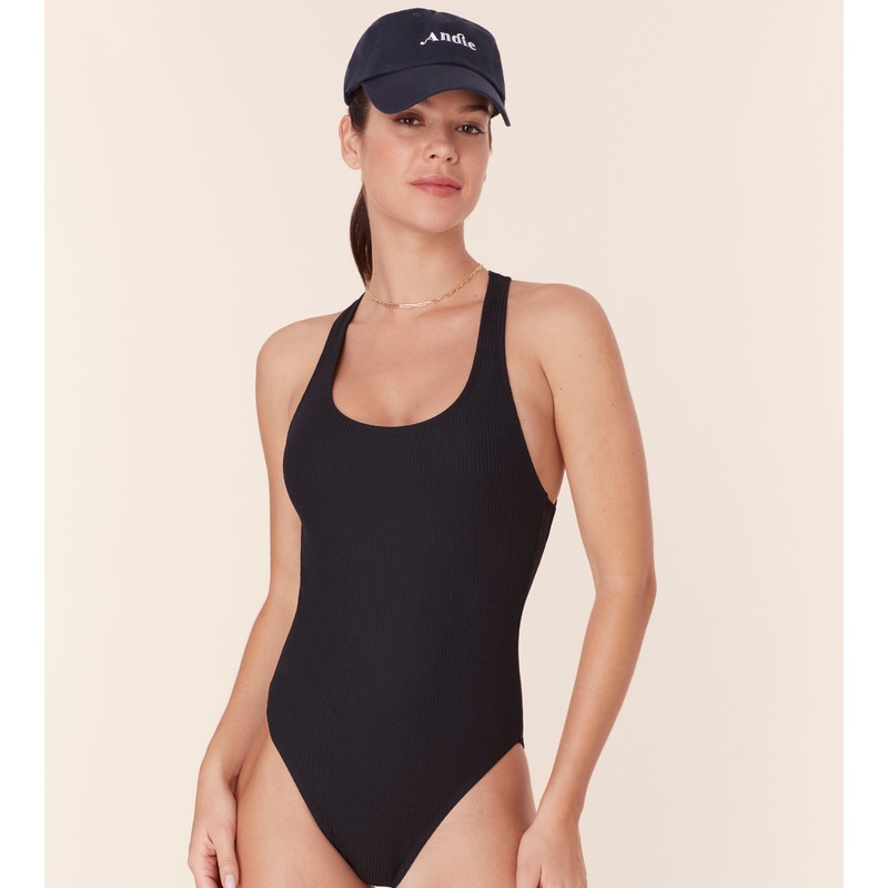 The Tulum One Piece – Eco Ribbed – Black – Long Torso