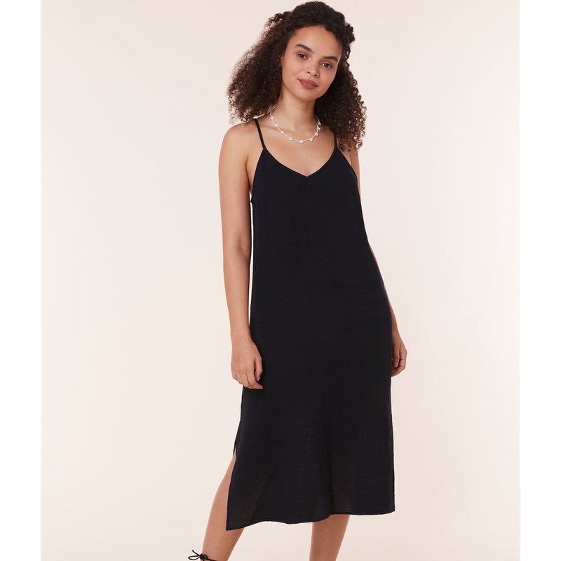 The Barreta Dress – Cotton Gauze – Black