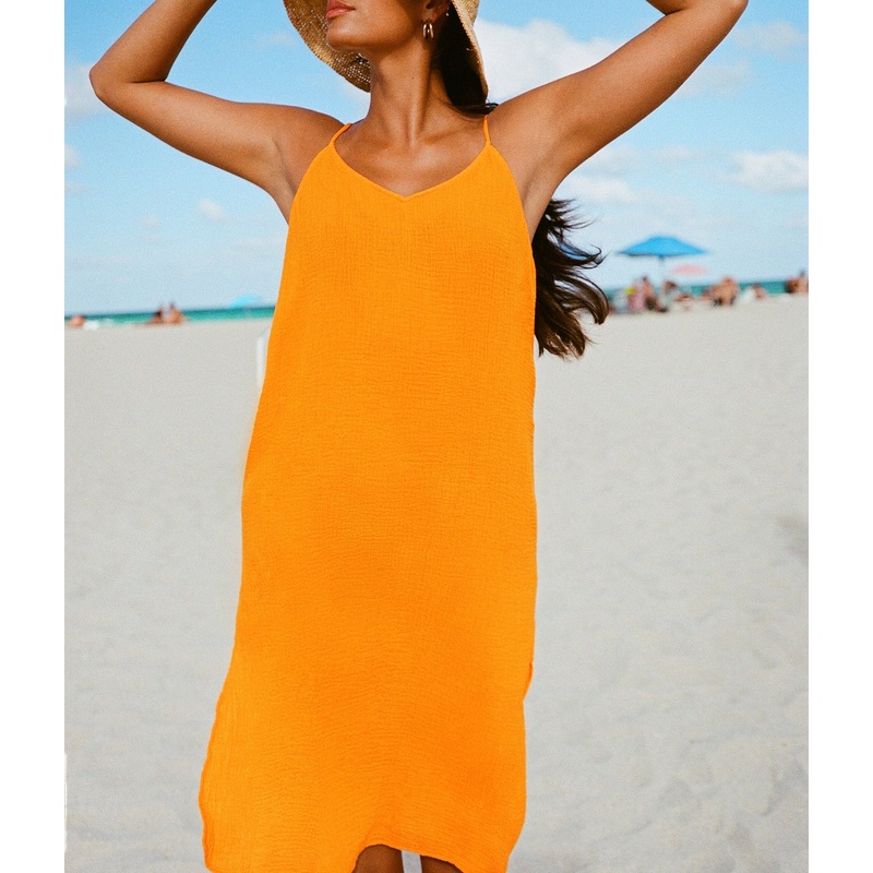 The Barreta Dress – Cotton Gauze – Marigold