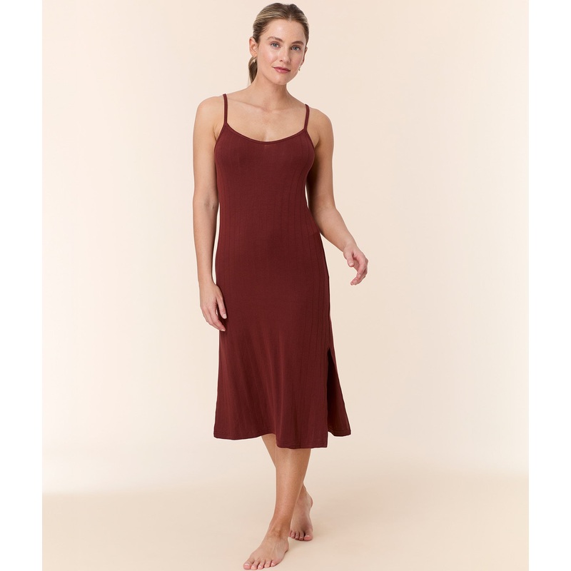 The Barreta Dress – Wide Rib – Mahogany