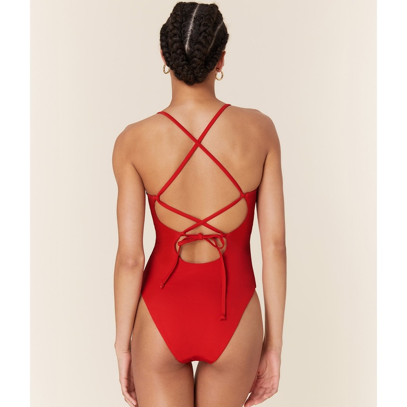 The Fiji One Piece – Eco Nylon – Cherry Red – Long Torso