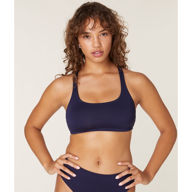 The Marina Bikini Top – Eco Nylon – Navy
