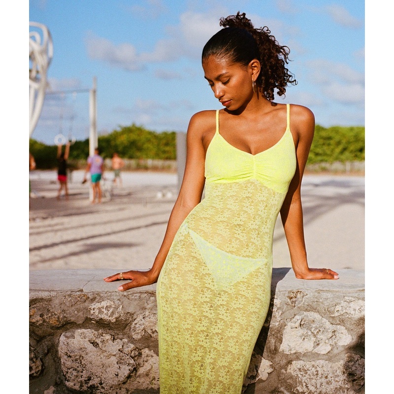 The Nadi Dress – Floral Lace – Limeade