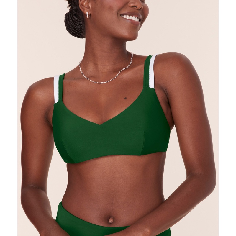 The Rockley Bikini Top – Eco Nylon – Pesto