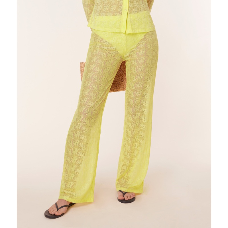 The Suva Pant – Floral Lace – Limeade