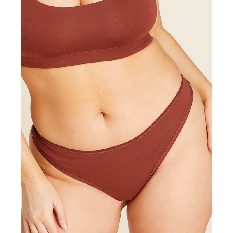 The Thong Panty – Rayon – Deep Terracotta