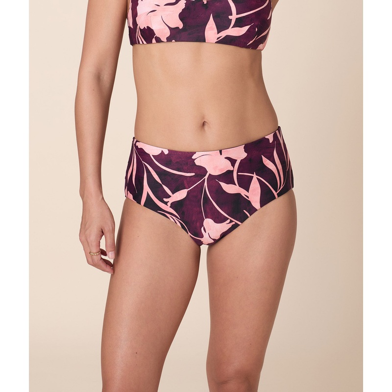Andie X Lands End Tugless High Waist Bikini Bottom – Eco Nylon – Abstract Floral