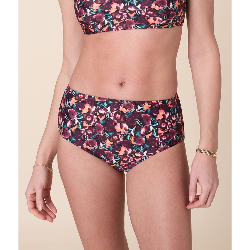 Andie X Lands End Tugless High Waist Bikini Bottom – Eco Nylon – Multi Floral