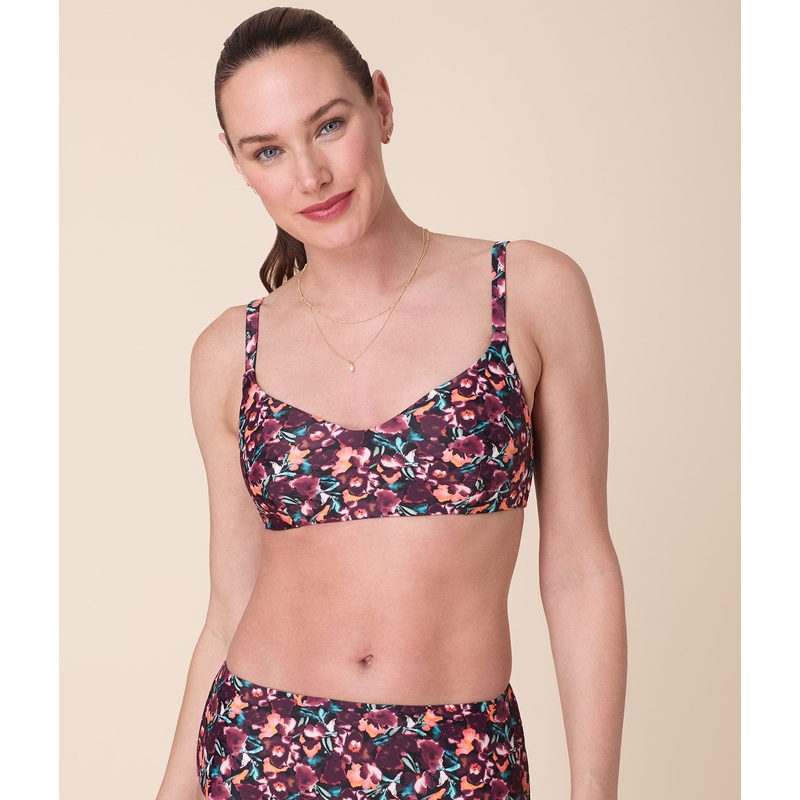 Andie X Lands End Tugless Molki Bikini Top – Eco Nylon – Multi Floral