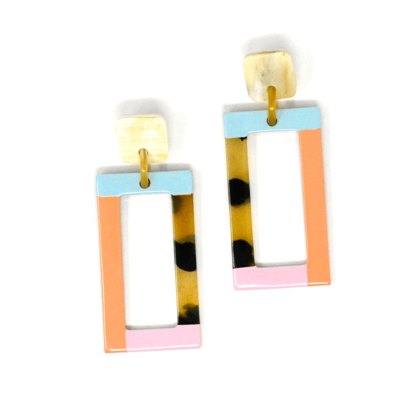 Neutral Colorblock Earrings – Sunshine Tienda