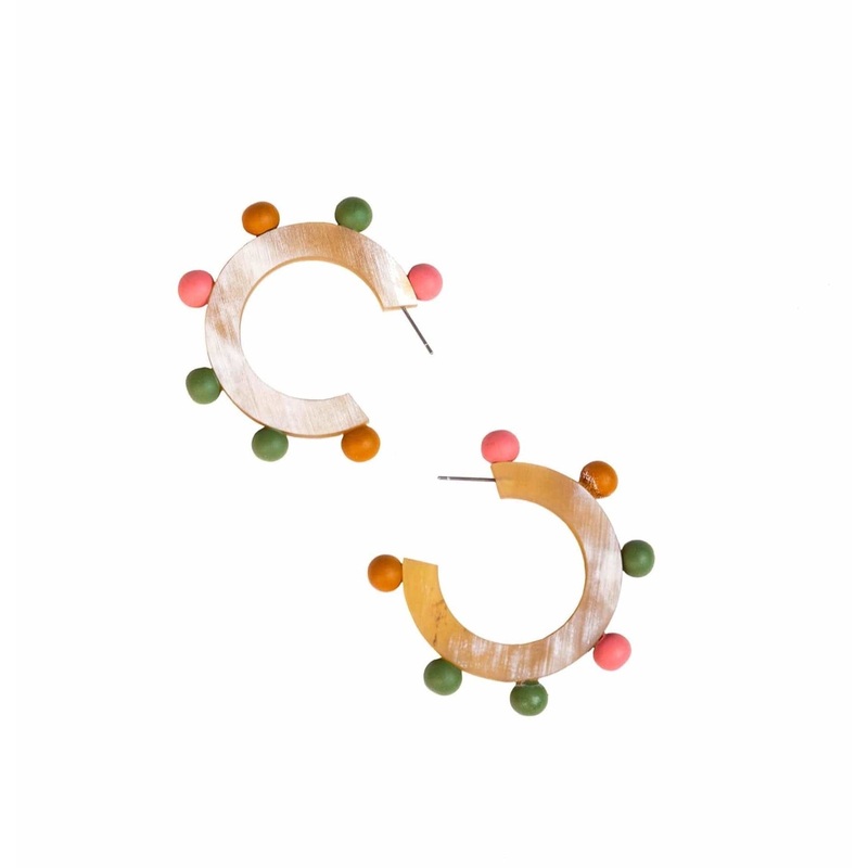 Rainbow Bead Hoops – Sunshine Tienda