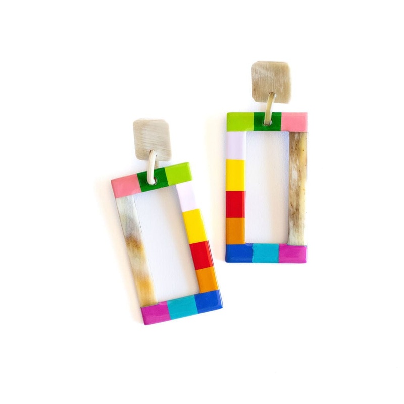 Rainbow Colorblock Earrings – Sunshine Tienda