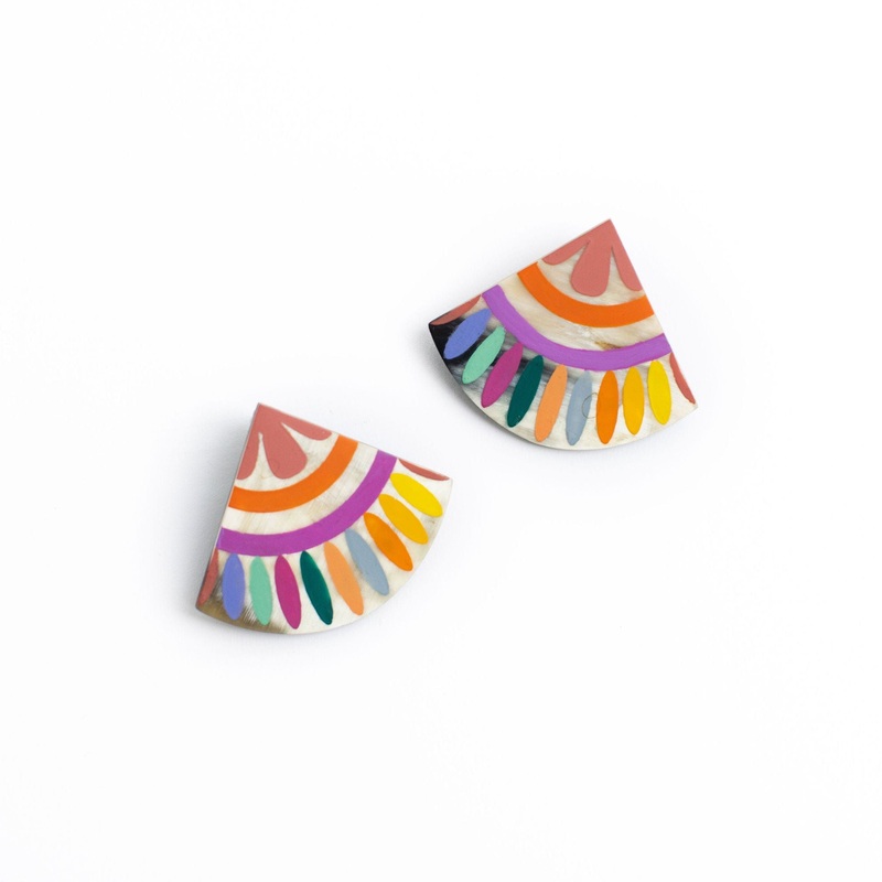 Rainbow Tile Earrings – Sunshine Tienda