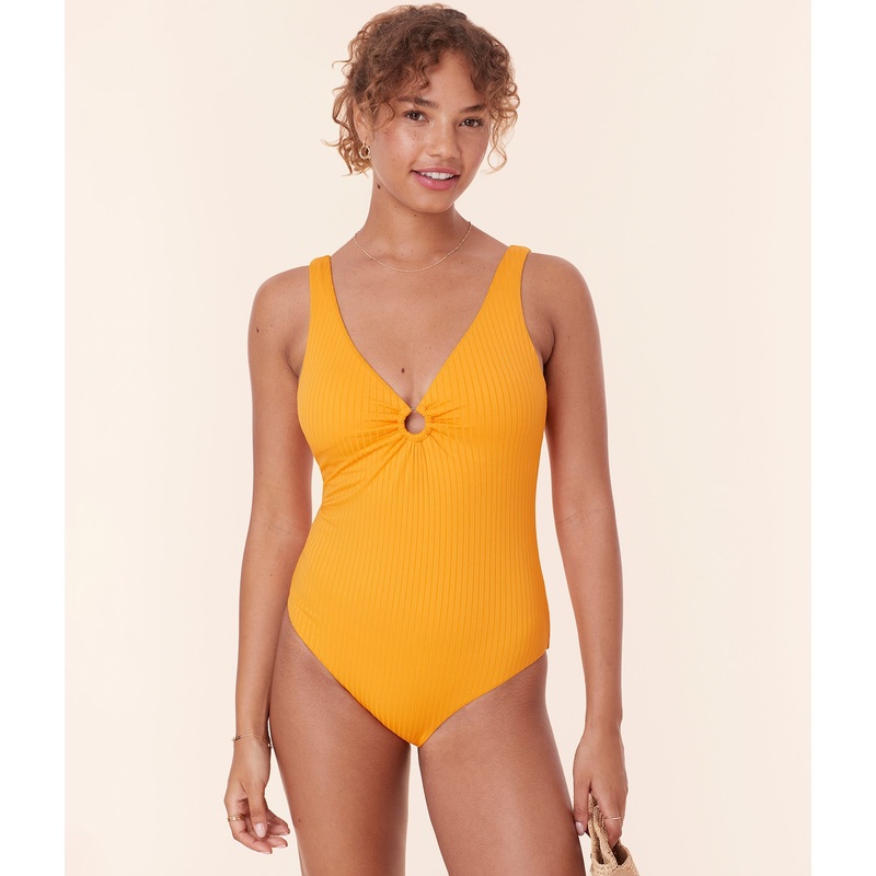 The Bonita One Piece – Wide Rib – Tangerine – Classic