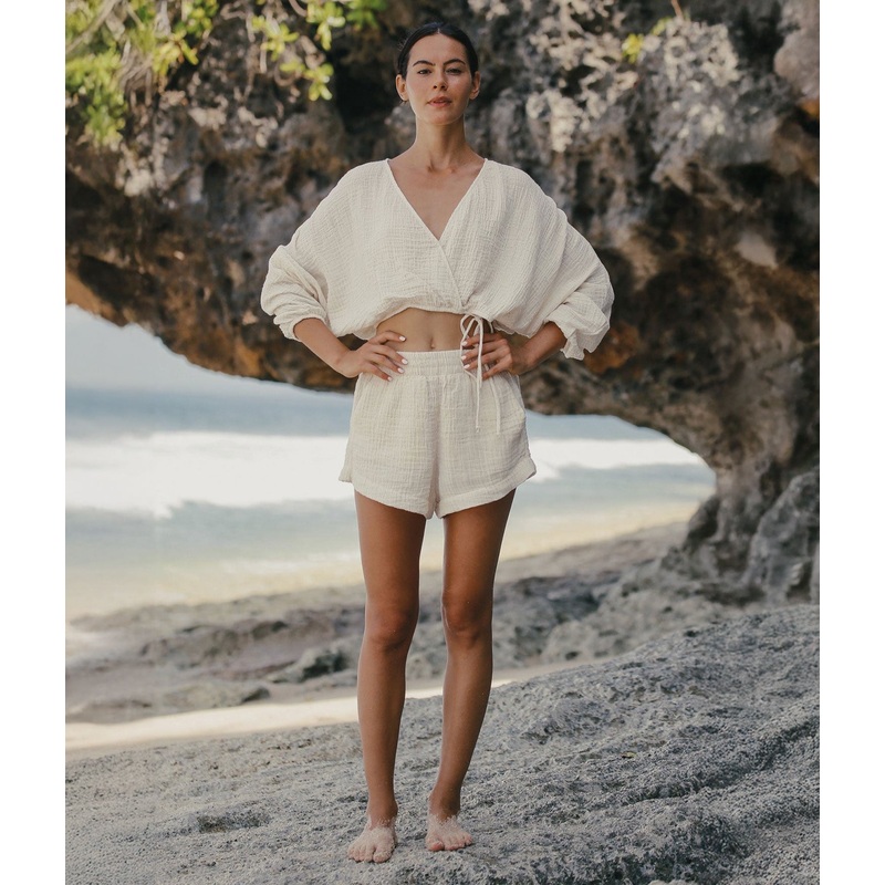 The Handloom Echo Boy Short – Natural With Stripes