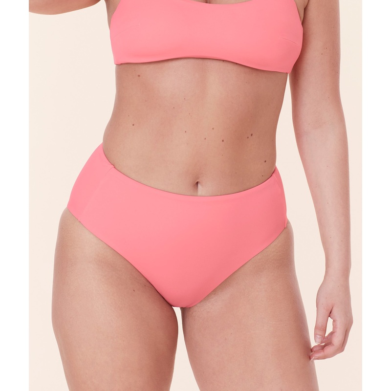 The High Rise Bikini Bottom – Eco Nylon – Petal