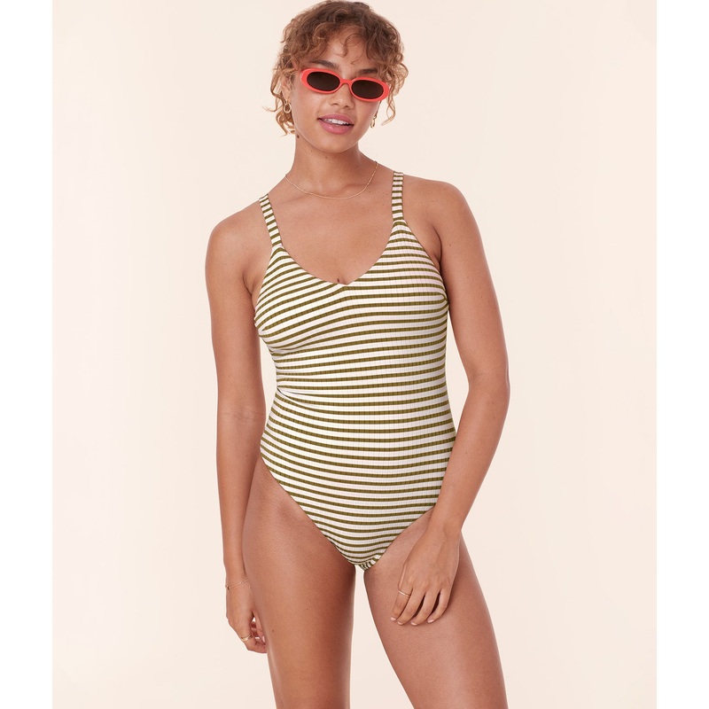 The Marco One Piece – Striped Rib – Iguana – Classic