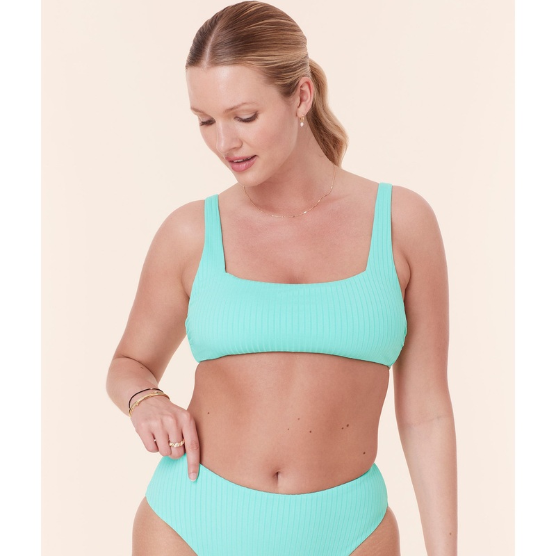 The Rye Bikini Top – Wide Rib – Opal